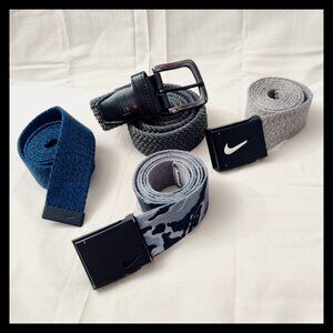 Nike Men's Belt Lot - 1x G-Flex Woven Belt + 3x Web Belts w/2x Buckles - Size L?